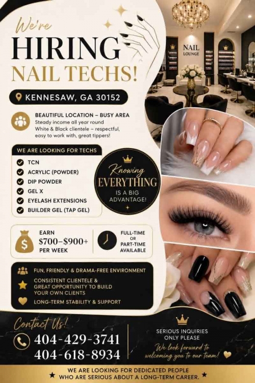 Cần Thợ Nail Khu Kennesaw, Georgia – Bột, Tay chân nước, Dip/SNS