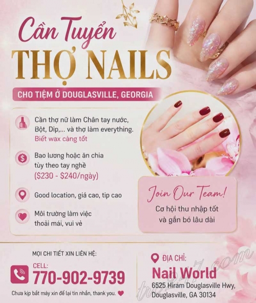 Cần Thợ Nail tại Douglasville, Georgia – Dip/SNS, Everything