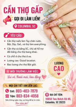 Cần Gấp Thợ Nail tại Columbia, South Carolina – Bột, Tay chân nước, Dip/SNS