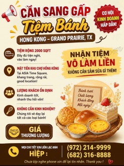 Cần Sang Tiệm Bánh Hong Kong In Grand Prairie TX Tại Grand Prairie, Texas