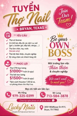 Cần Thợ Nail tại Bryan, Texas – Bột, Tay chân nước, Gel