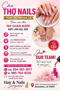 Cần Thợ Nail tại Destrehan, Louisiana – Tay chân nước, Gel