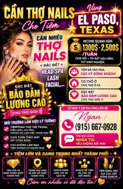 Cần Thợ Nail tại El Paso, Texas – Cho Vùng El Paso