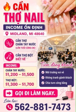 Cần Thợ Nail tại Midland, Michigan – Bột