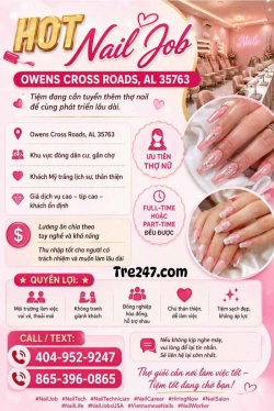 Cần Thợ Nail tại Owens Cross Roads, Alabama – Cần thợ biết nghề