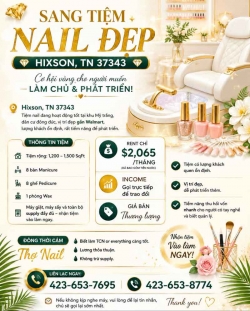 Sang Tiệm Nail tại Hixson, Tennessee – 8 bàn, 8 ghế