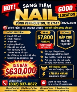 Sang Tiệm Nail tại Houston, Texas – Giá $630,000