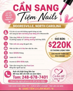 Sang Tiệm Nail tại Mooresville, North Carolina – Giá $220k