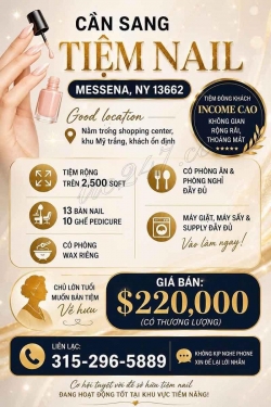 Sang Tiệm Nail tại New York – Giá $220,000
