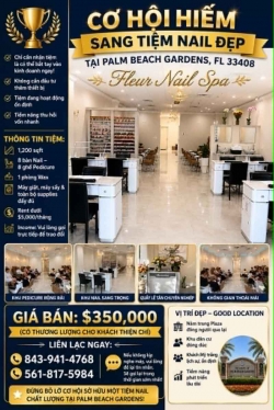 Sang Tiệm Nail tại Palm Beach Gardens, Florida – Giá $350,000