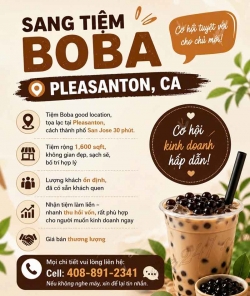 Sang Tiệm Boba tại Pleasanton, California – 1,600 sqft