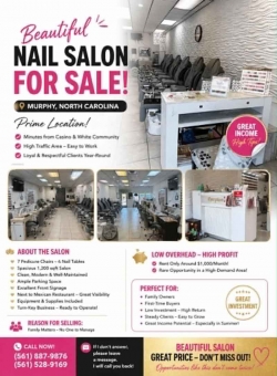 Tiệm Nail Sang Lại Ở Murphy, North Carolina – 6 bàn, 7 ghế